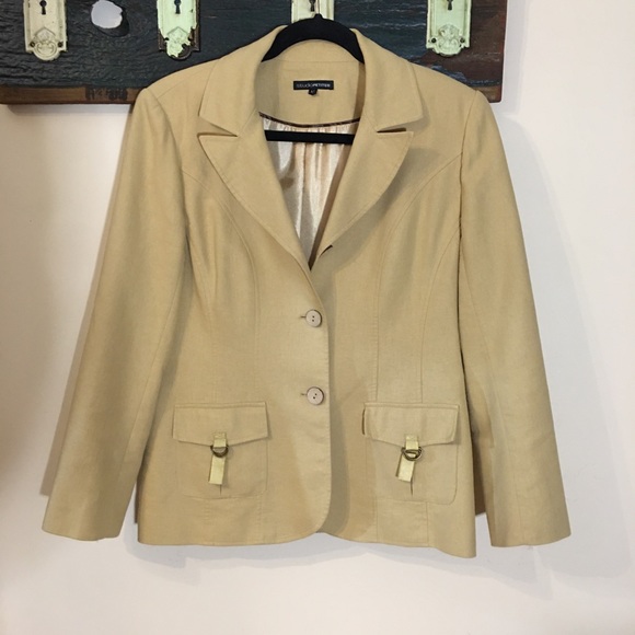 Studio Petites Vintage Camel Coloured Linen Blazer - Picture 6 of 13
